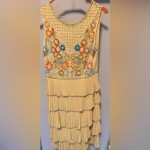 Floral Embroidered Tiered Dress